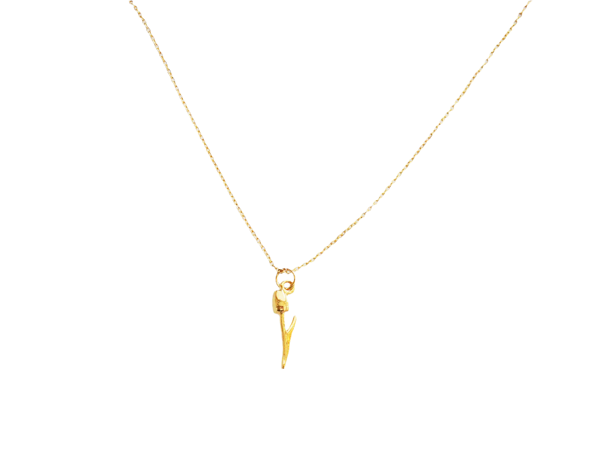 Tulip Pendant Necklace Gold Plated 22k