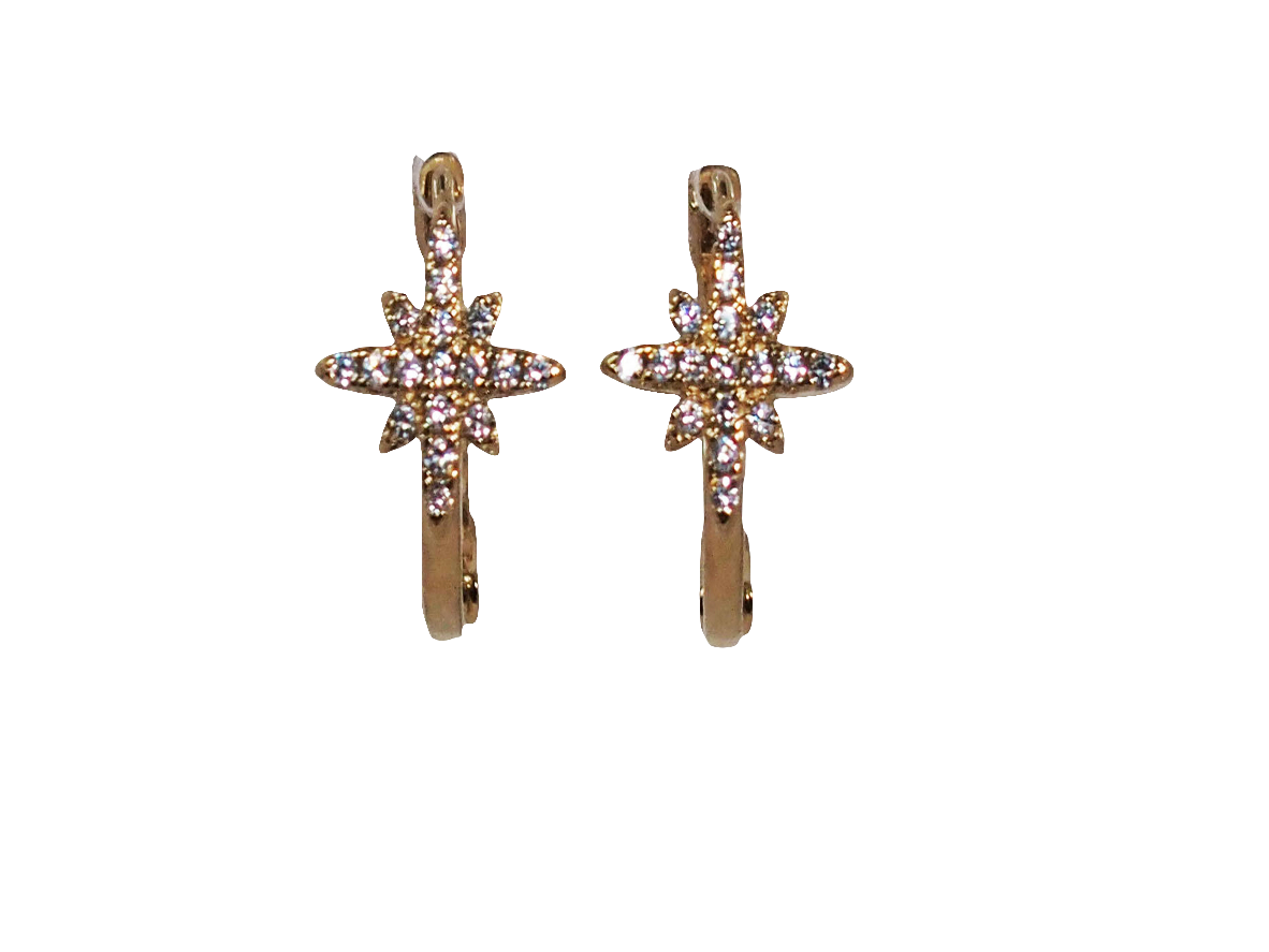 Star Huggies with Zircons-18K Gold Plated