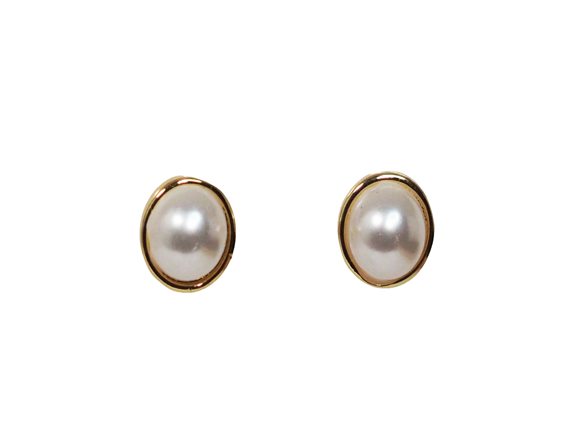 Earrings Circle Pearl - Gold Plated 18k