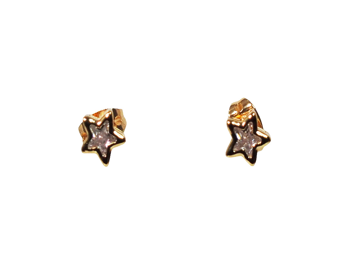 Earrings Mini Star Zirconia - Gold Plated 18k