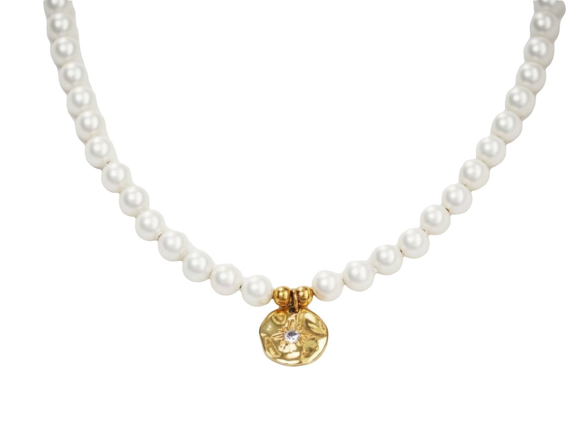 Freshwater Pearl Necklace with Star Pendant – 18K Gold Plated