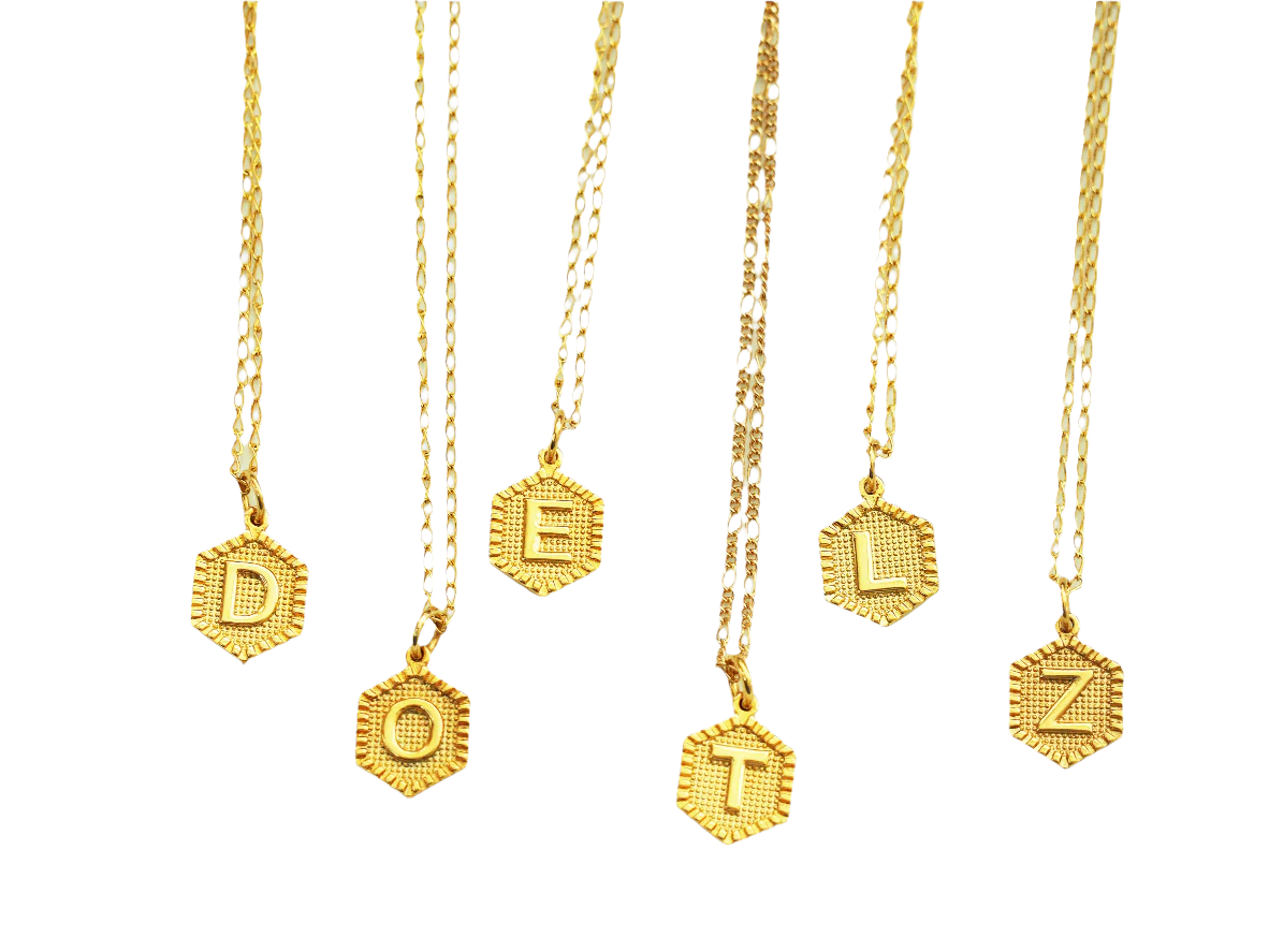 Gold Plated Initials Necklace – 18k Gold Plated