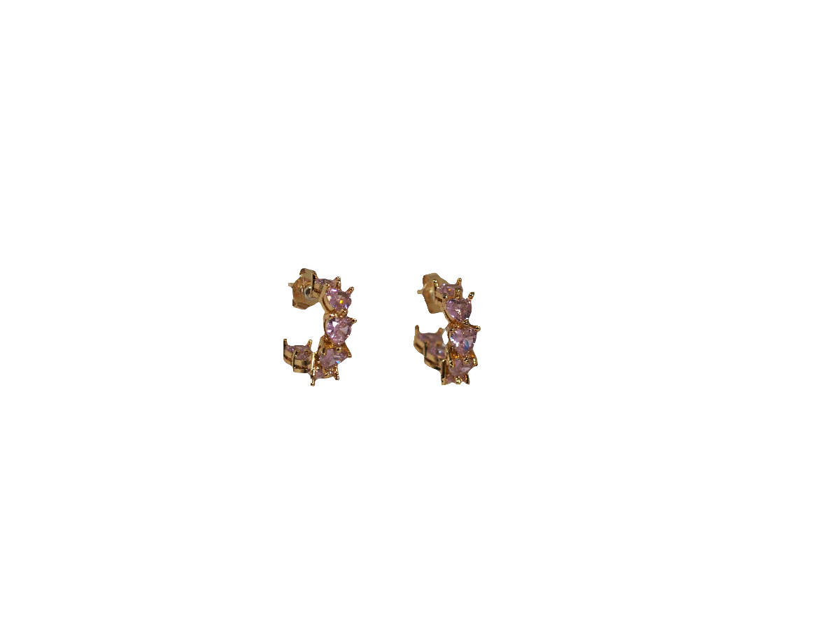 Huggies Zircons Shape of Heart – 18K Gold Plated