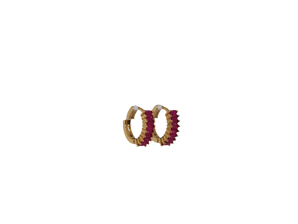 Huggies Line Zircons of Color – 18K Gold Plated