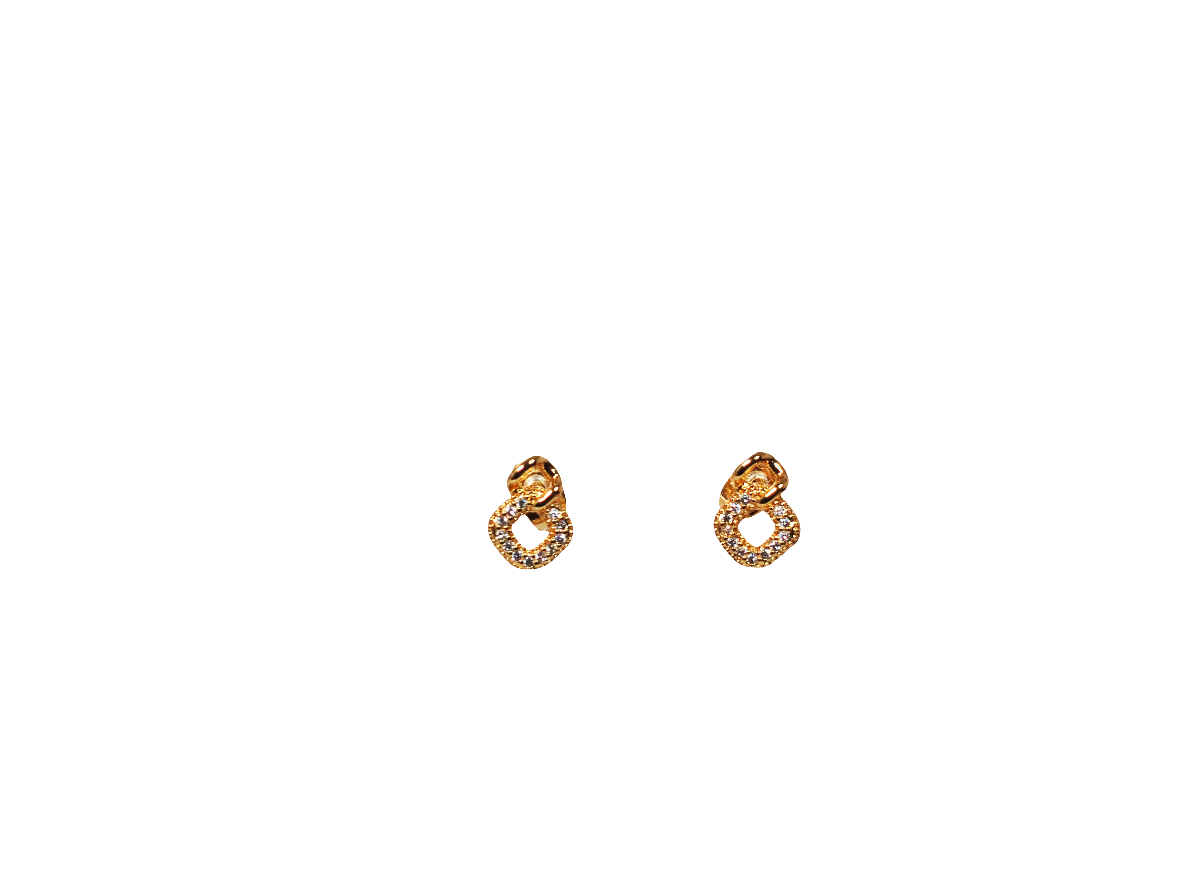 Earrings 8 Shape with Zircons - Gold Plated 18k