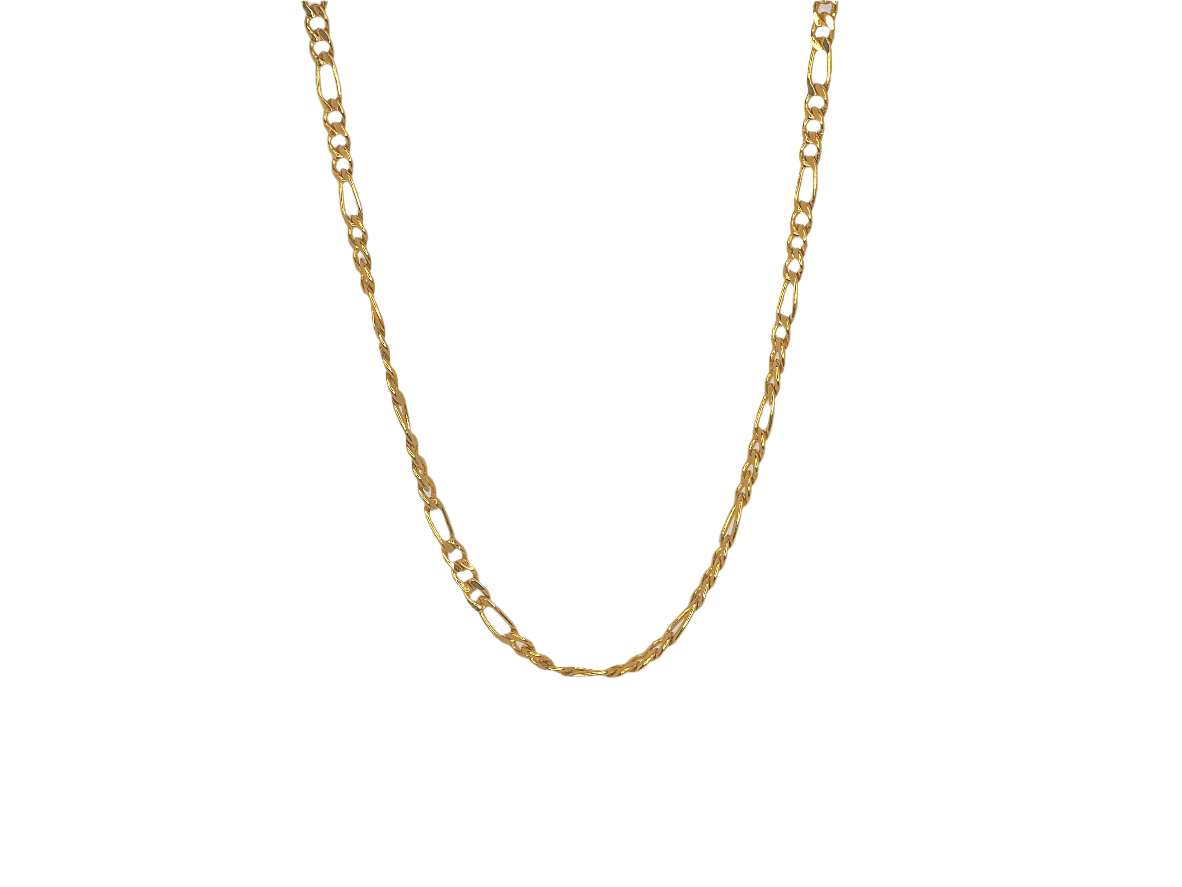 Small Triple Circle Link Necklace Gold Plated 18k