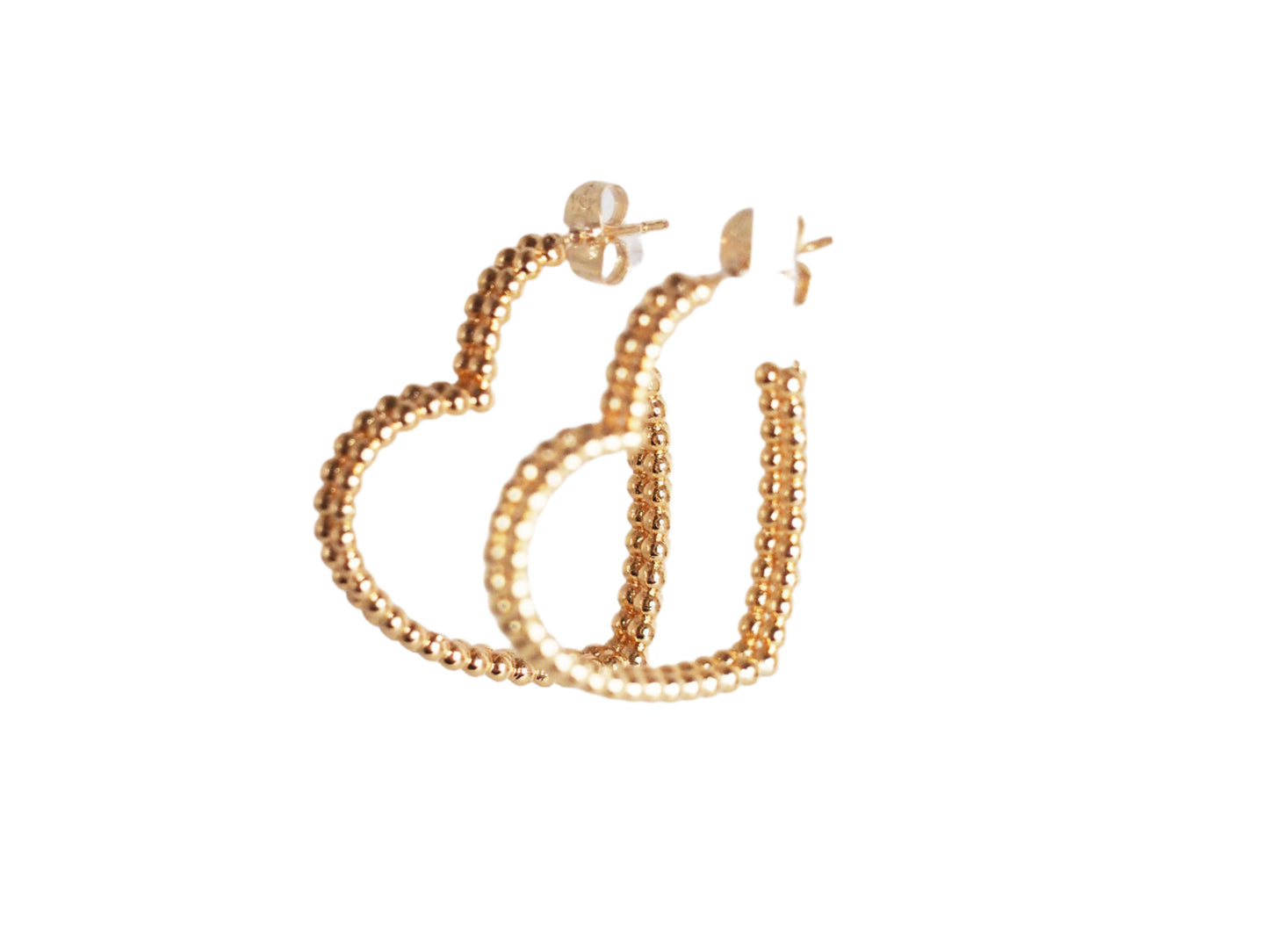 Heart-Shaped Hoops - Gold Plated 18k