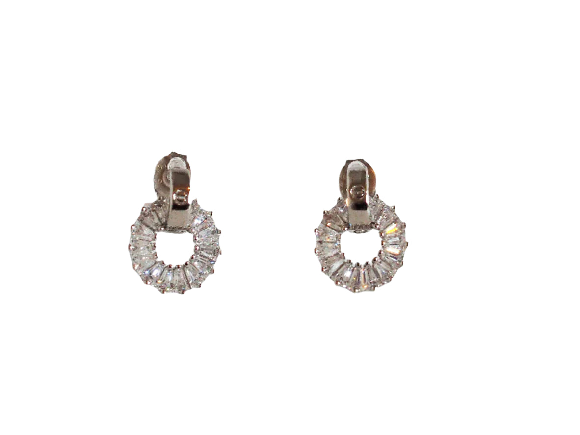 Elegant Circle Earrings with Zirconia - Sterling Silver 925