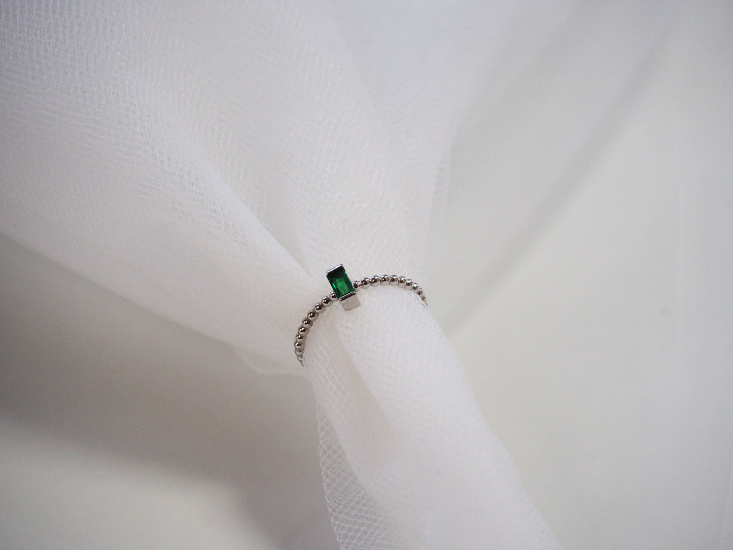 Green Zirconia Ring Sterling Silver 925