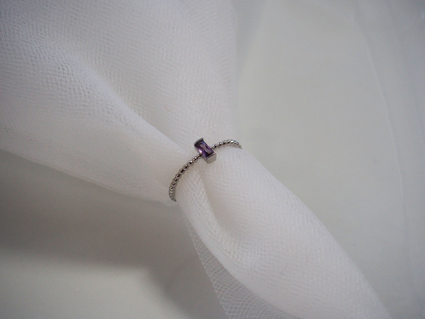 Lilac Zirconia Ring Sterling Silver 925