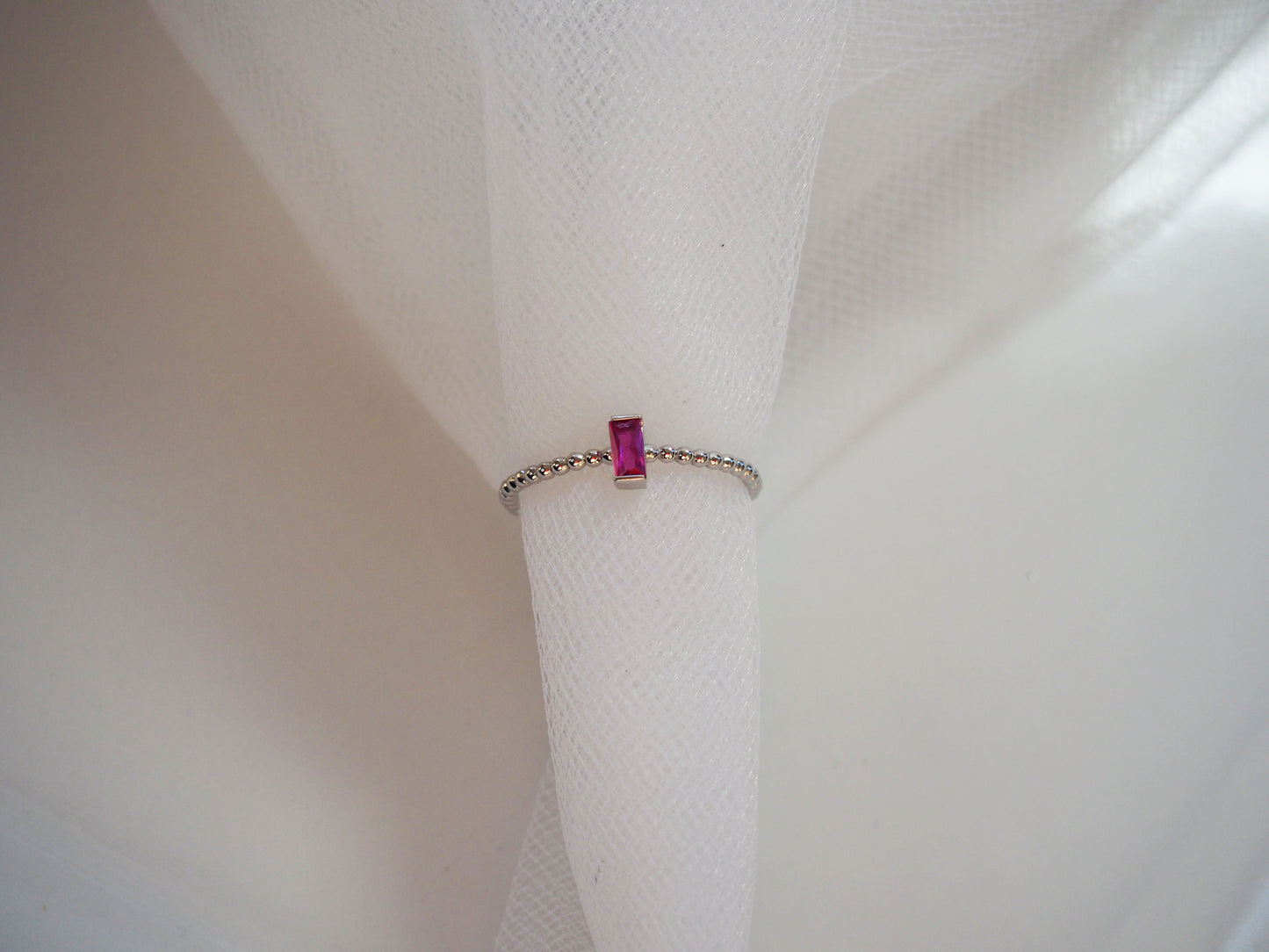 Pink Zirconia Ring Sterling Silver 925