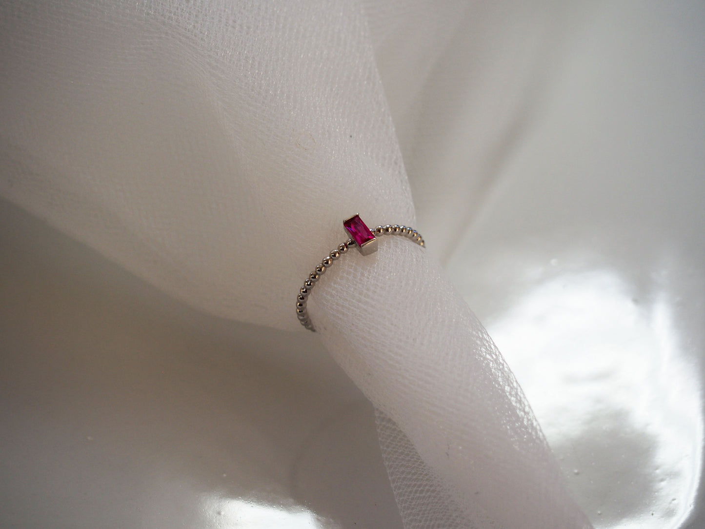 Pink Zirconia Ring Sterling Silver 925