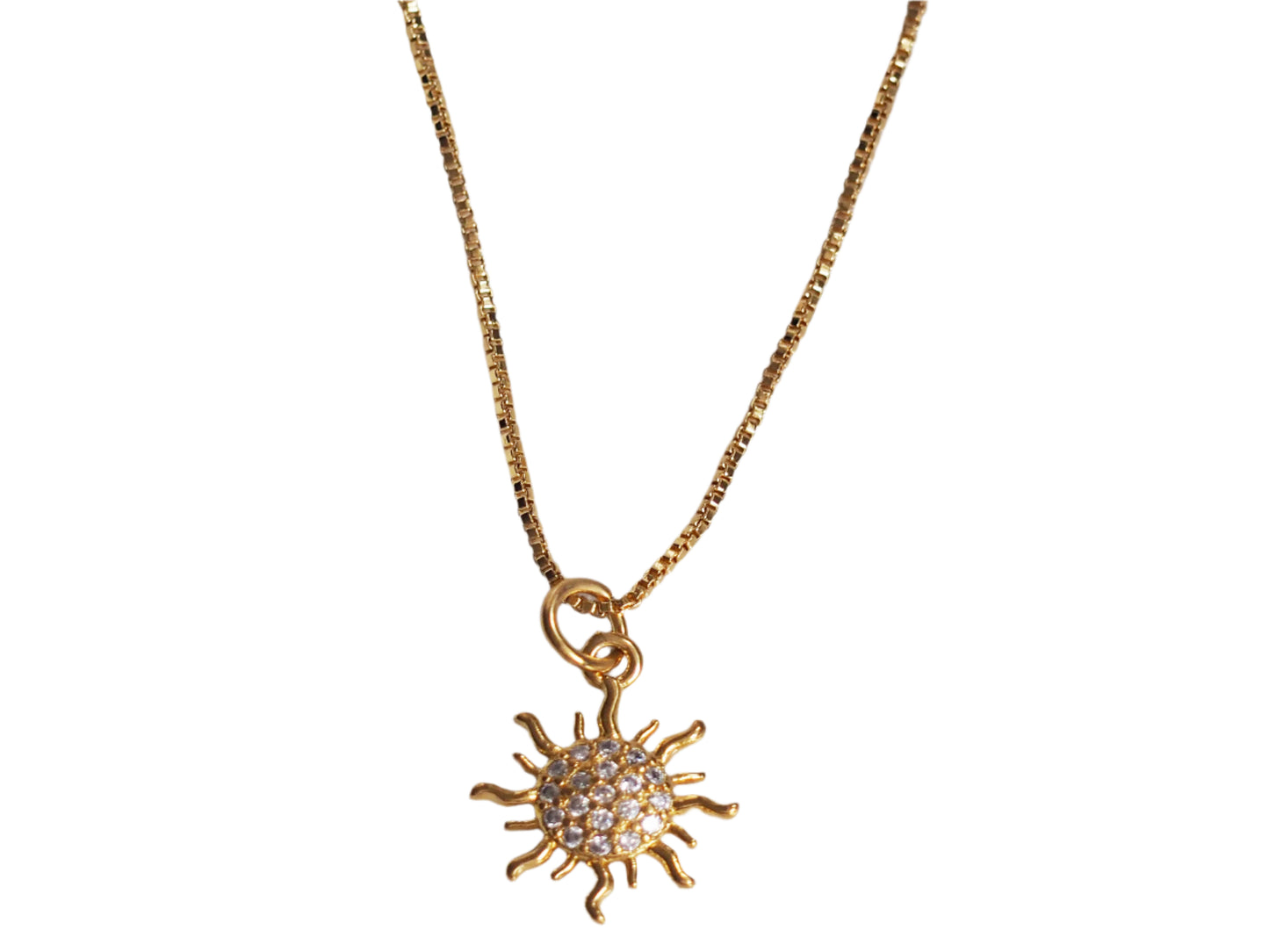 Sun Necklace with Zirconia – 18K Gold Plated