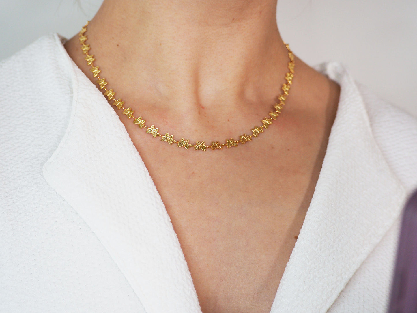 Gold Butterfly Necklace Gold Plated 18k