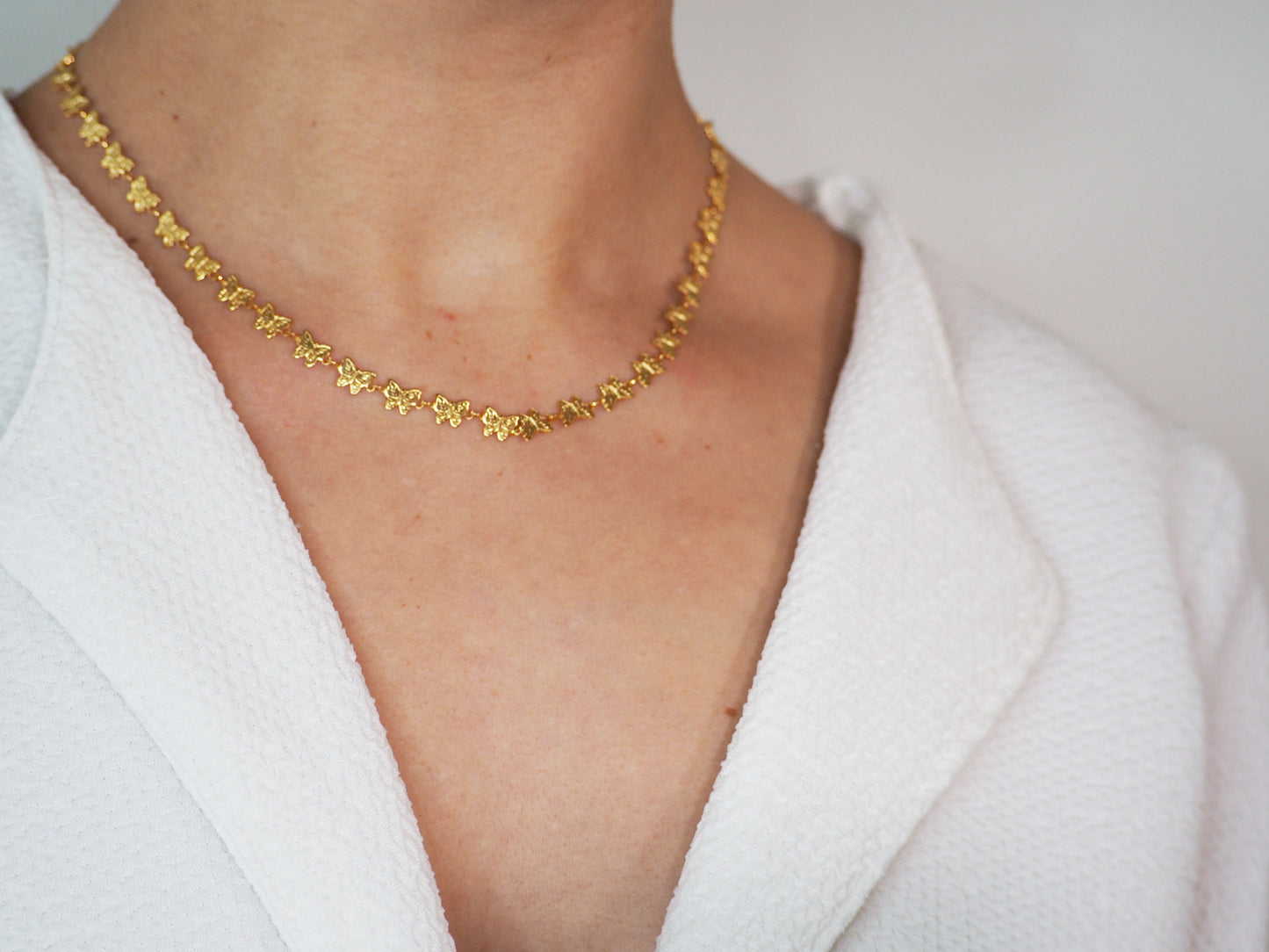 Gold Butterfly Necklace Gold Plated 18k