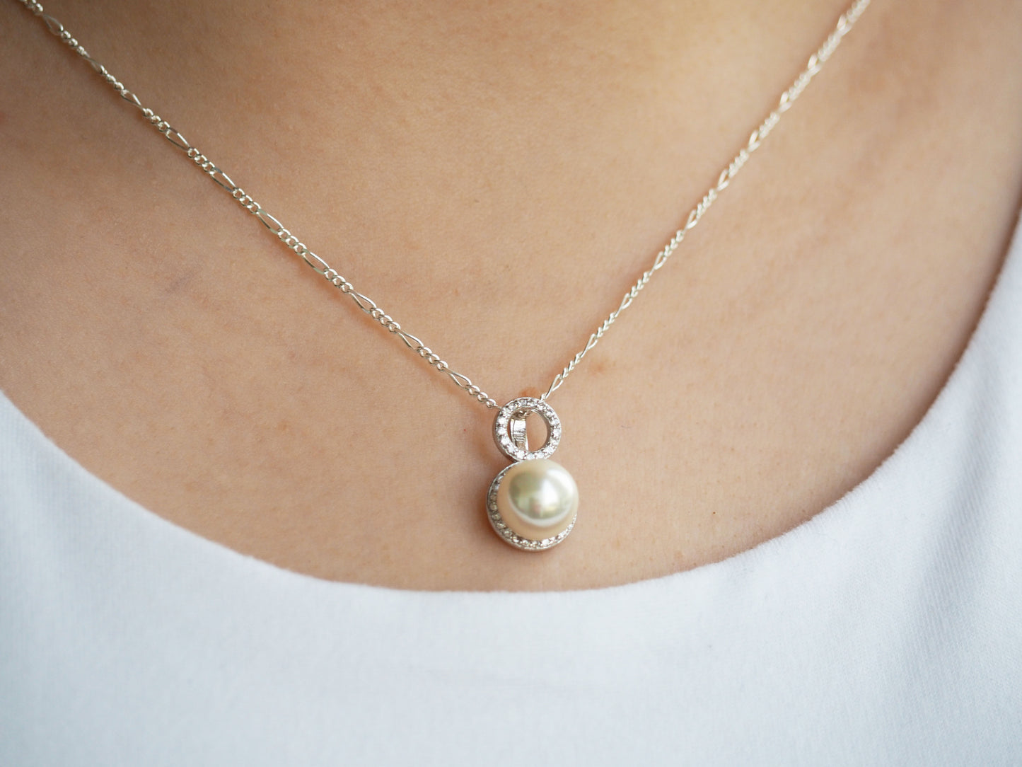 Necklace Pearl & Zirconia's Sterling Silver 925