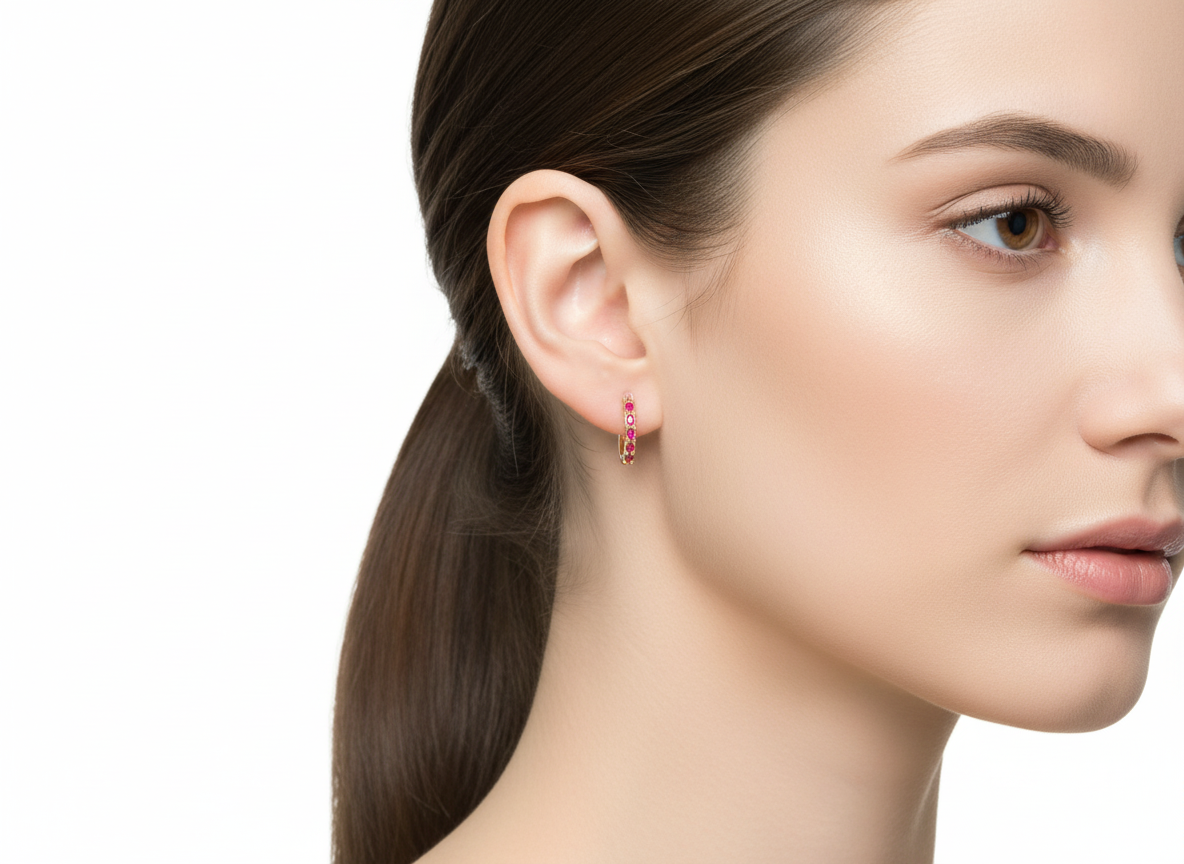 Huggies Mini Multi-Color Zircon Earrings - Gold Plated 18k