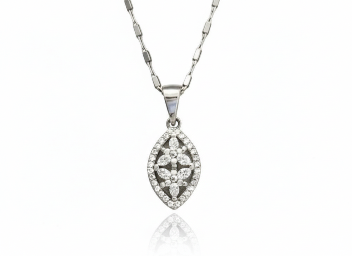 Necklace Pendant with Zirconia – Sterling Silver 925