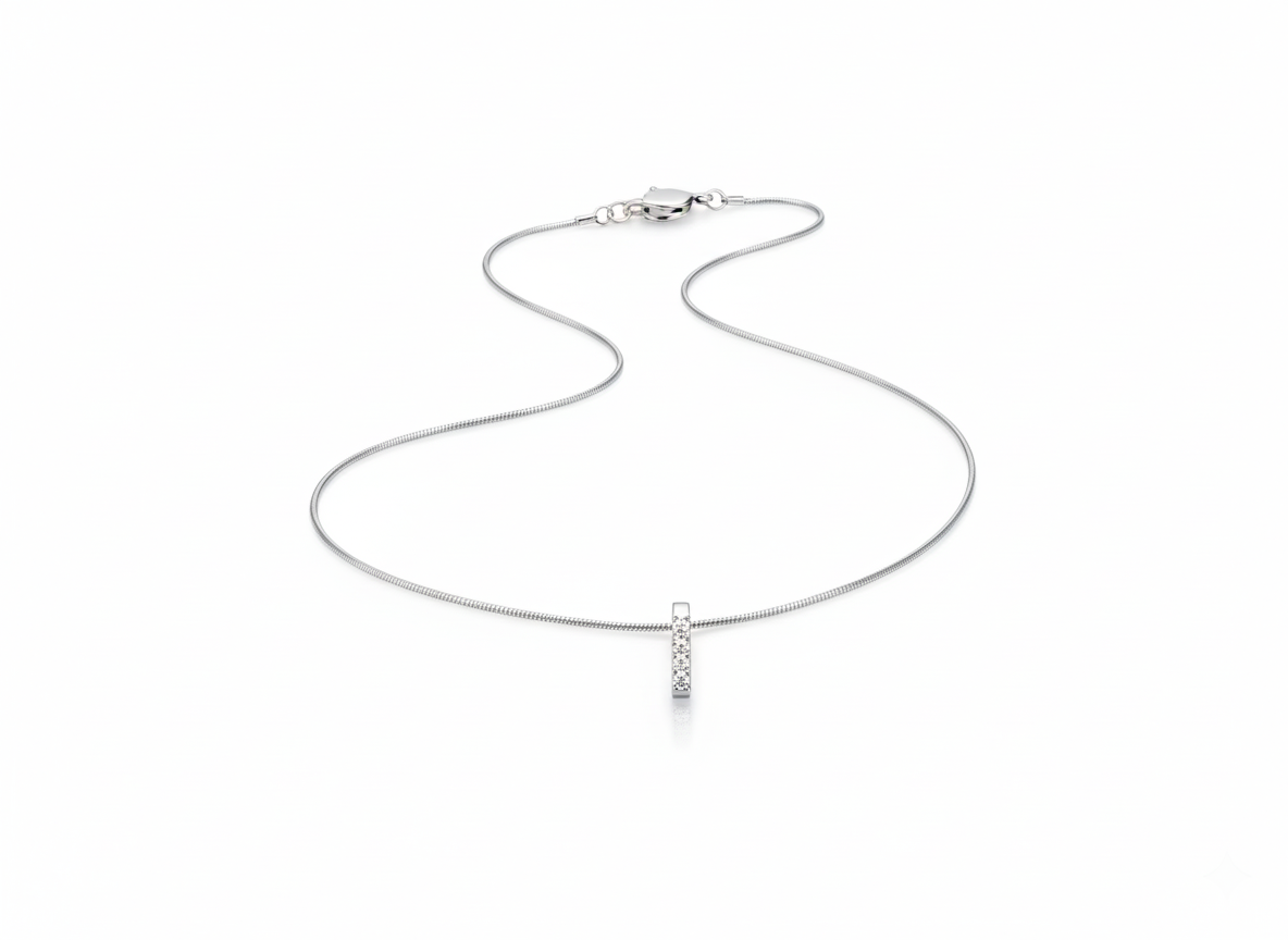 Necklace Zircons Stick – Sterling Silver 925