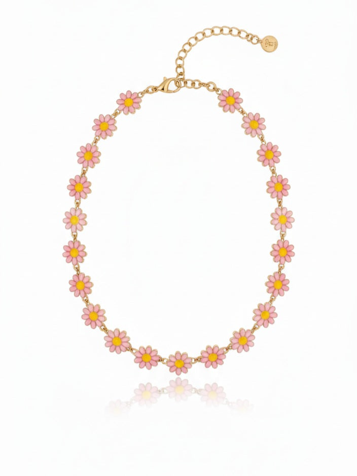 ink Flower Pendant Necklace – 18K Gold Plated