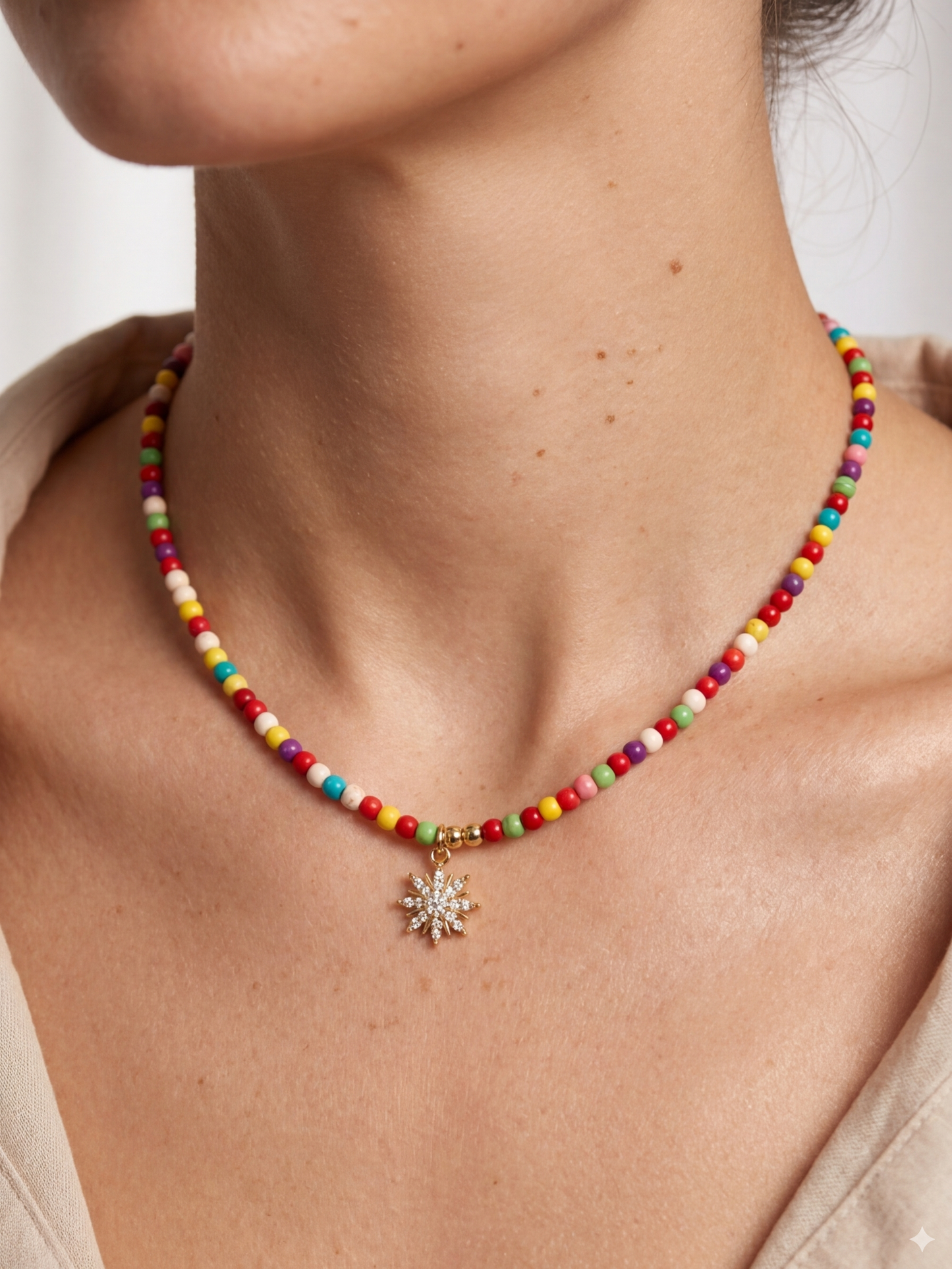 Multicolor Star Necklace – 18K Gold Plated