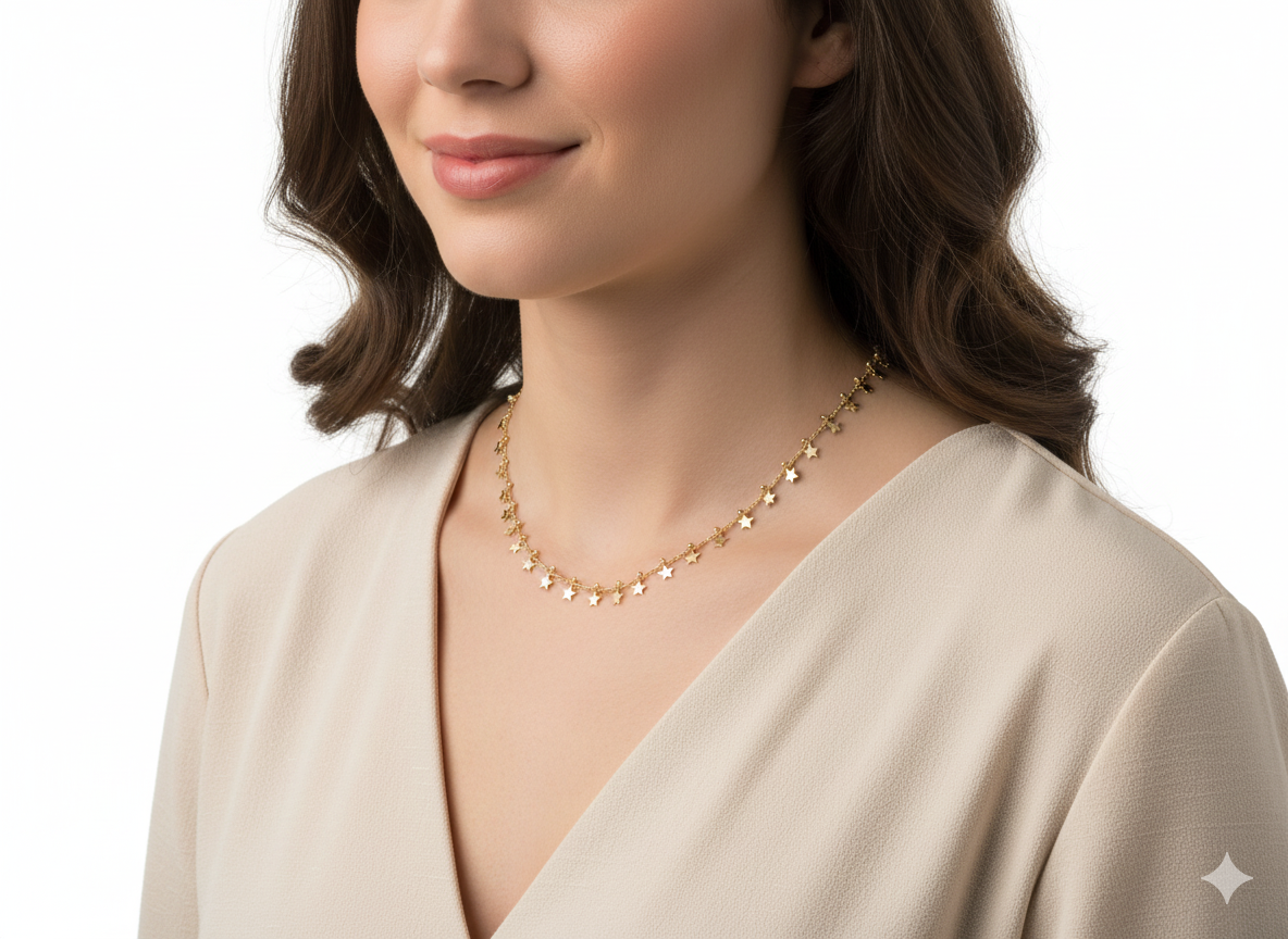 18K Gold-Plated Small Stars Necklace