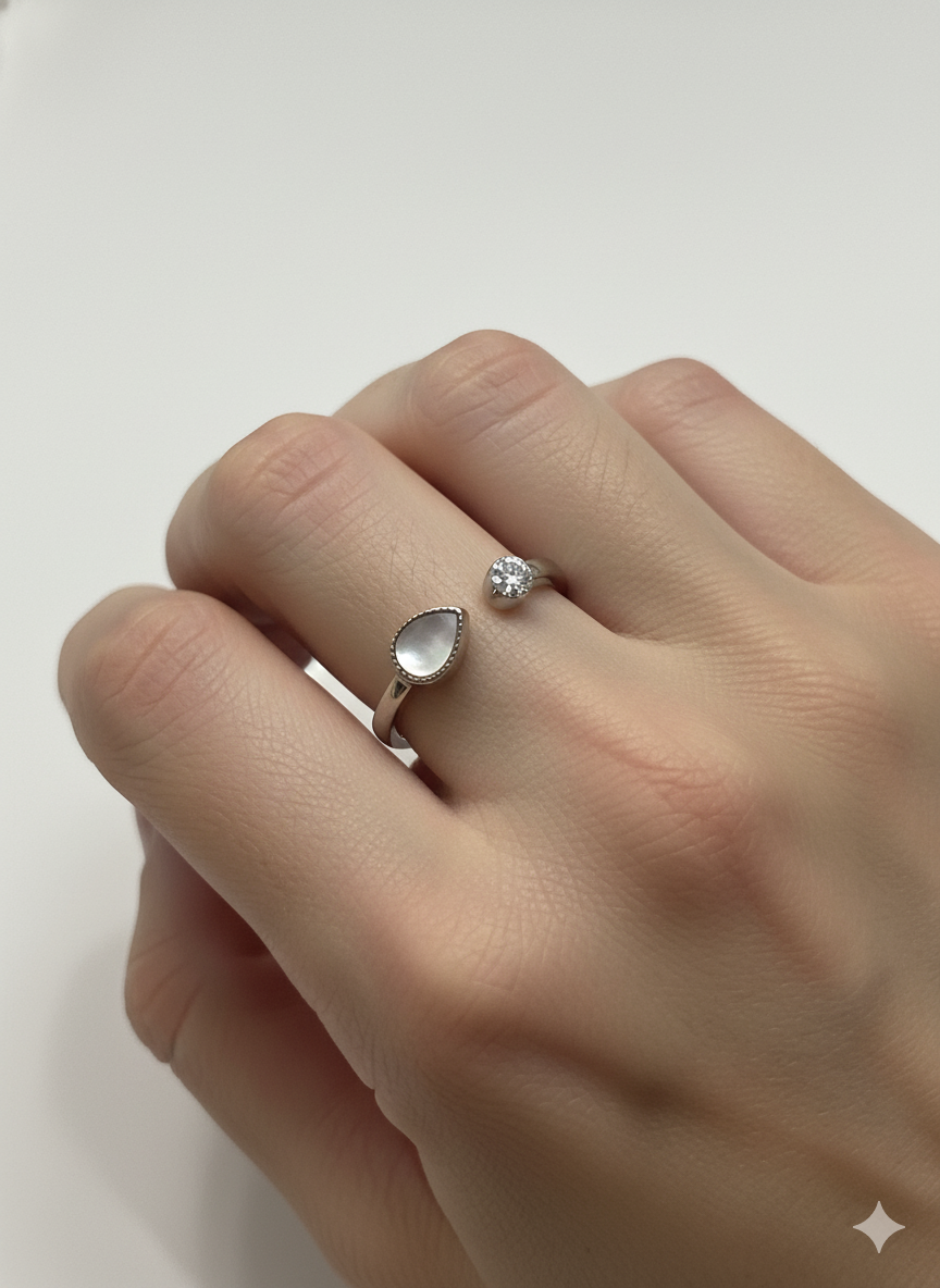 Seashell Zirconia Ring – Sterling Silver 925