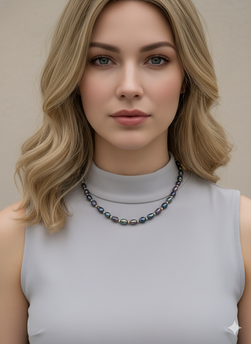 Dark Fresh water Pearl Necklace