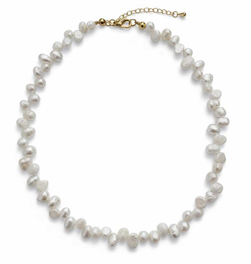 White Freshwater Pearl Irregular Necklace