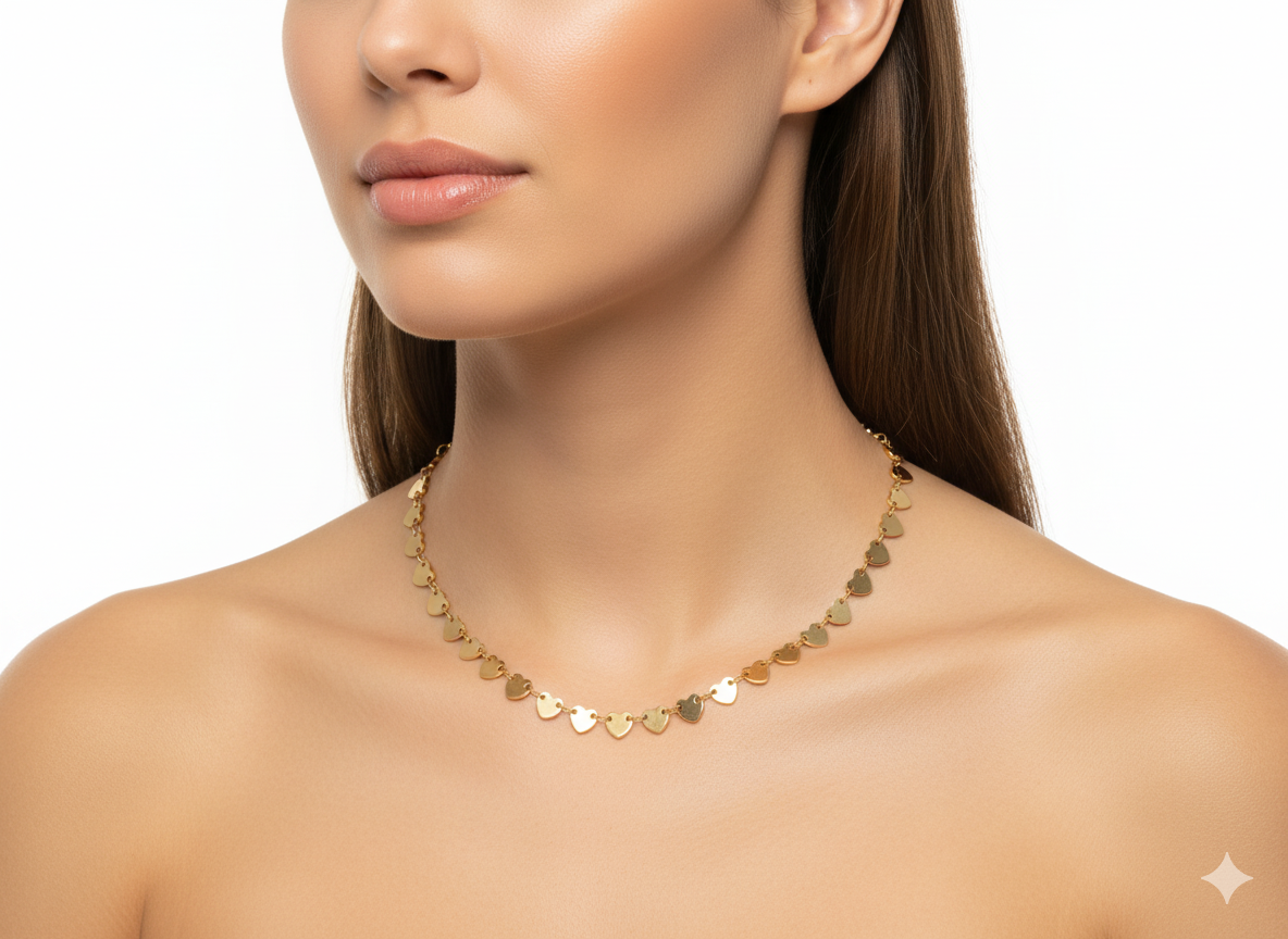Heart Shape 18K Gold Plated Necklace