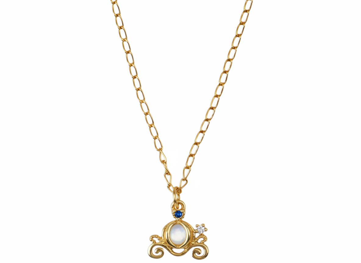 Disney Carriage Pendant Necklace – 18K Gold Plated