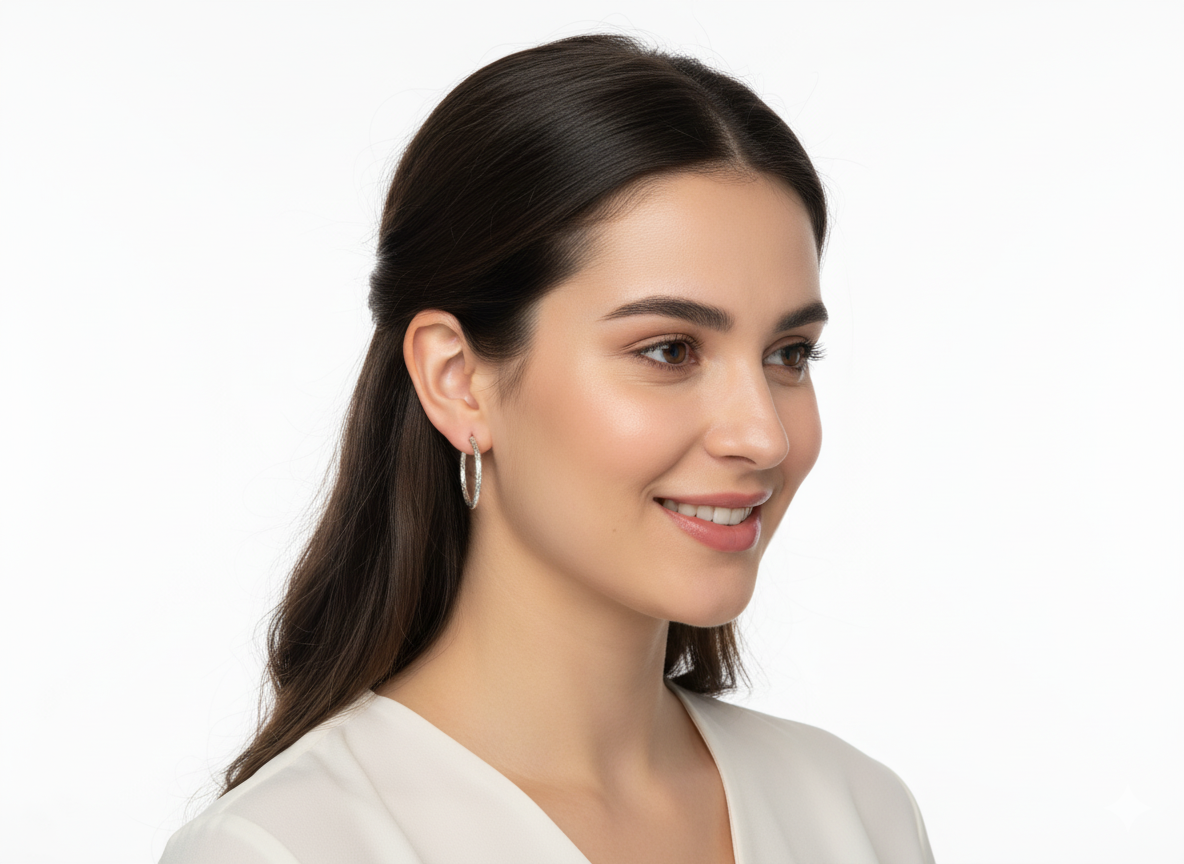 Huggies Classic Earrings in Sterling Silver 925