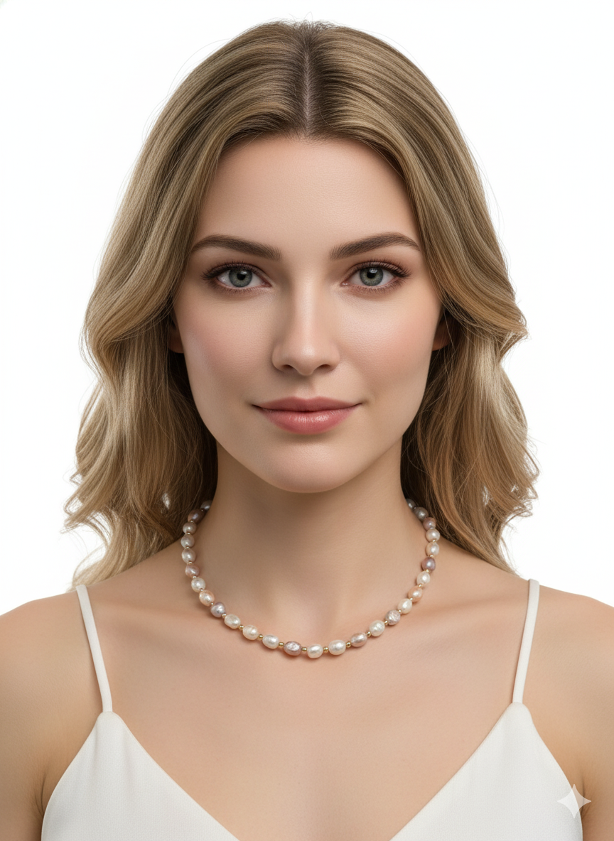 Necklace Pink & White Fresh Water Pearls