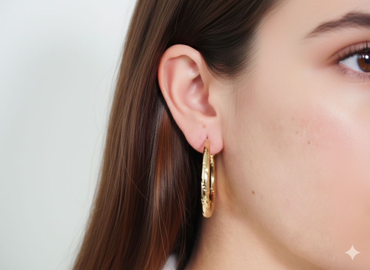 Classic big Gold Plated Hoops – 18k