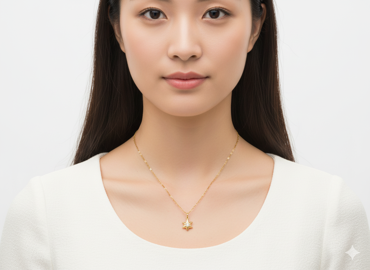 Baggy Star Necklace 18k Gold Plated with Zircon
