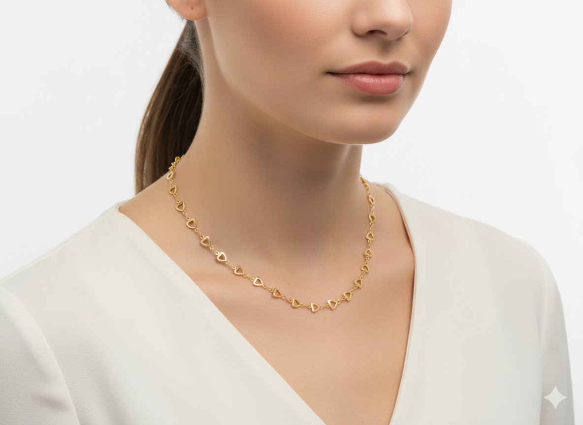 Hearts Necklace-Gold Plated 18k