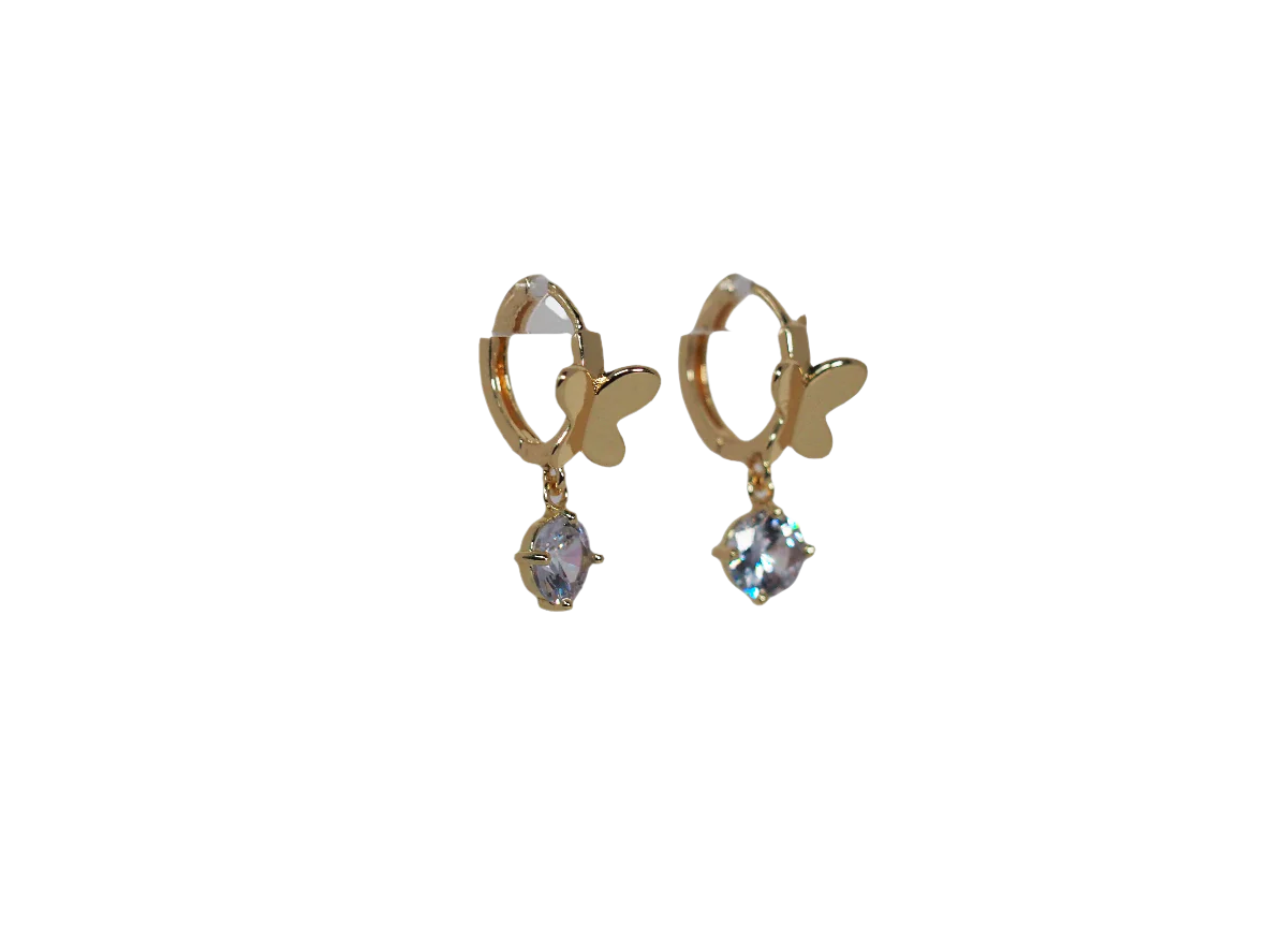 Huggies with Zirconia and- 18K Gold Plated