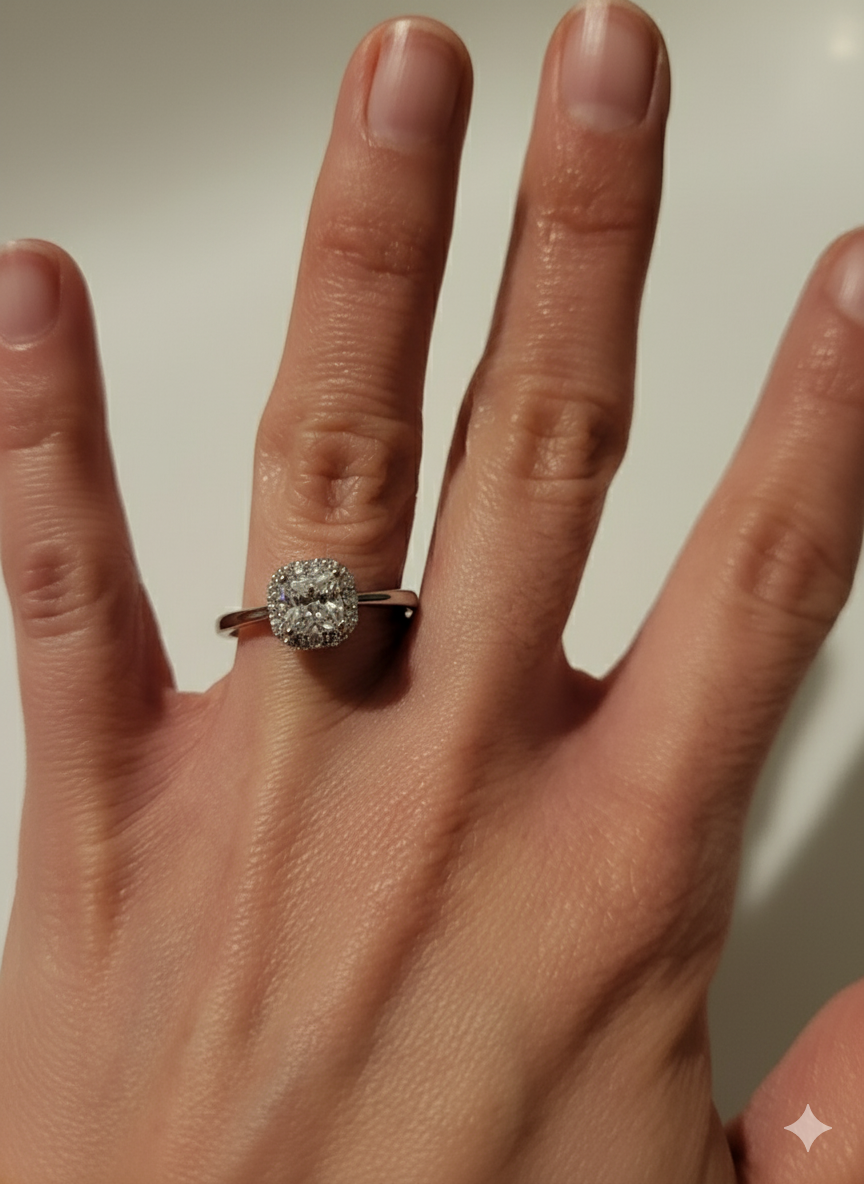 Square Zirconia Ring – Sterling Silver 925