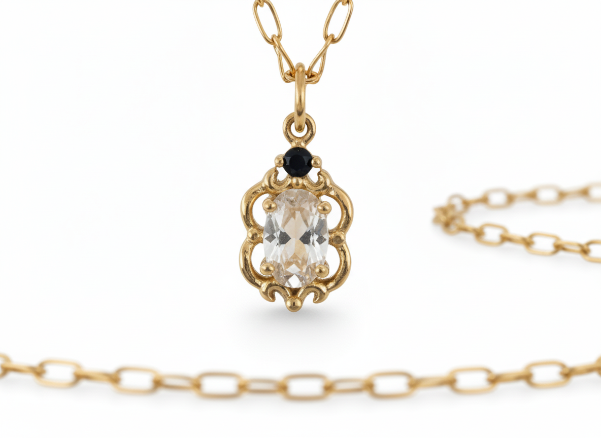 Disney Mirror Pendant Necklace – 18K Gold Plated