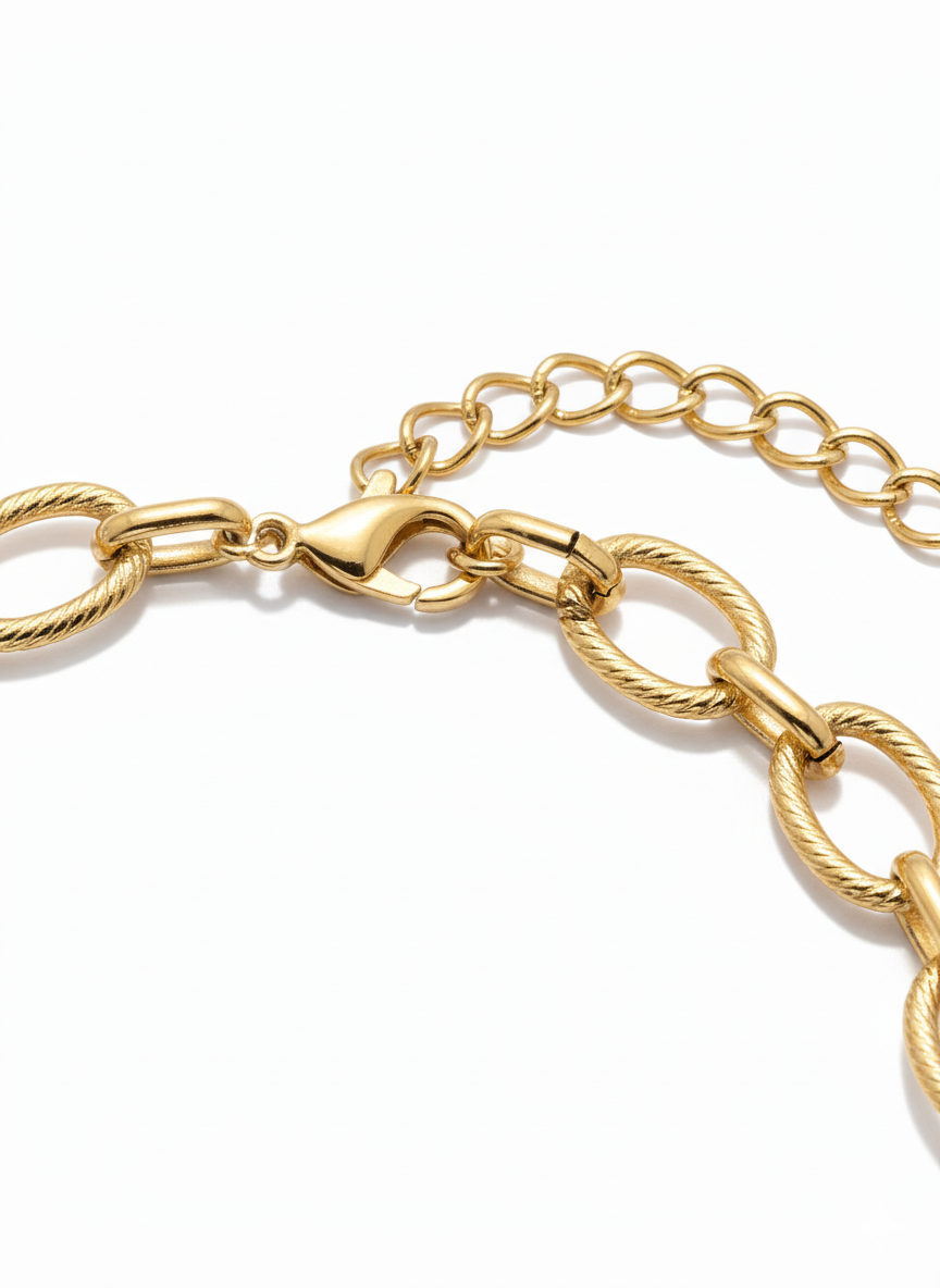 Chain Oval Lucia Necklace-Gold plated 18k