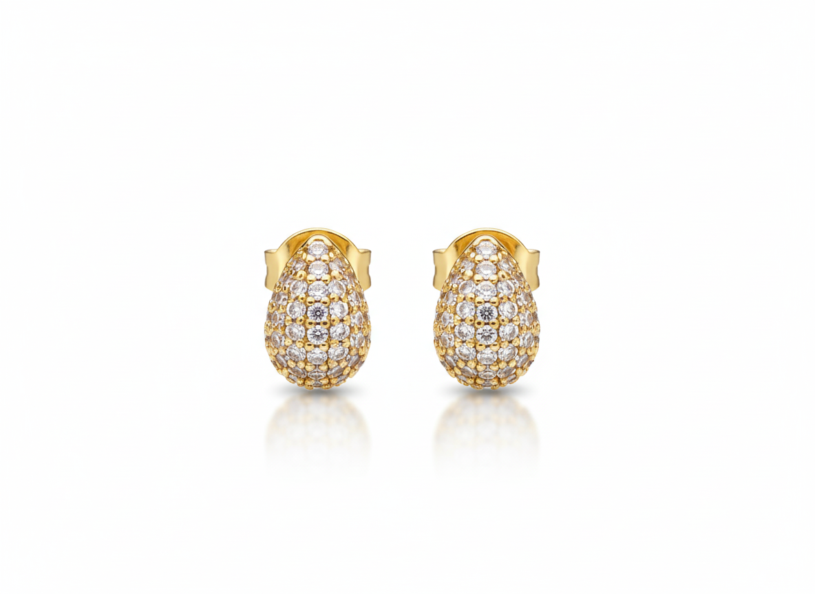 Earrings Mini Drops with Zircons.
