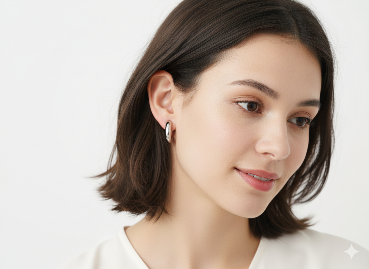 Chunky Classic Hoops - Silver Plated