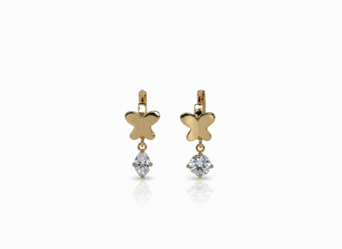 Huggies with Zirconia and- 18K Gold Plated