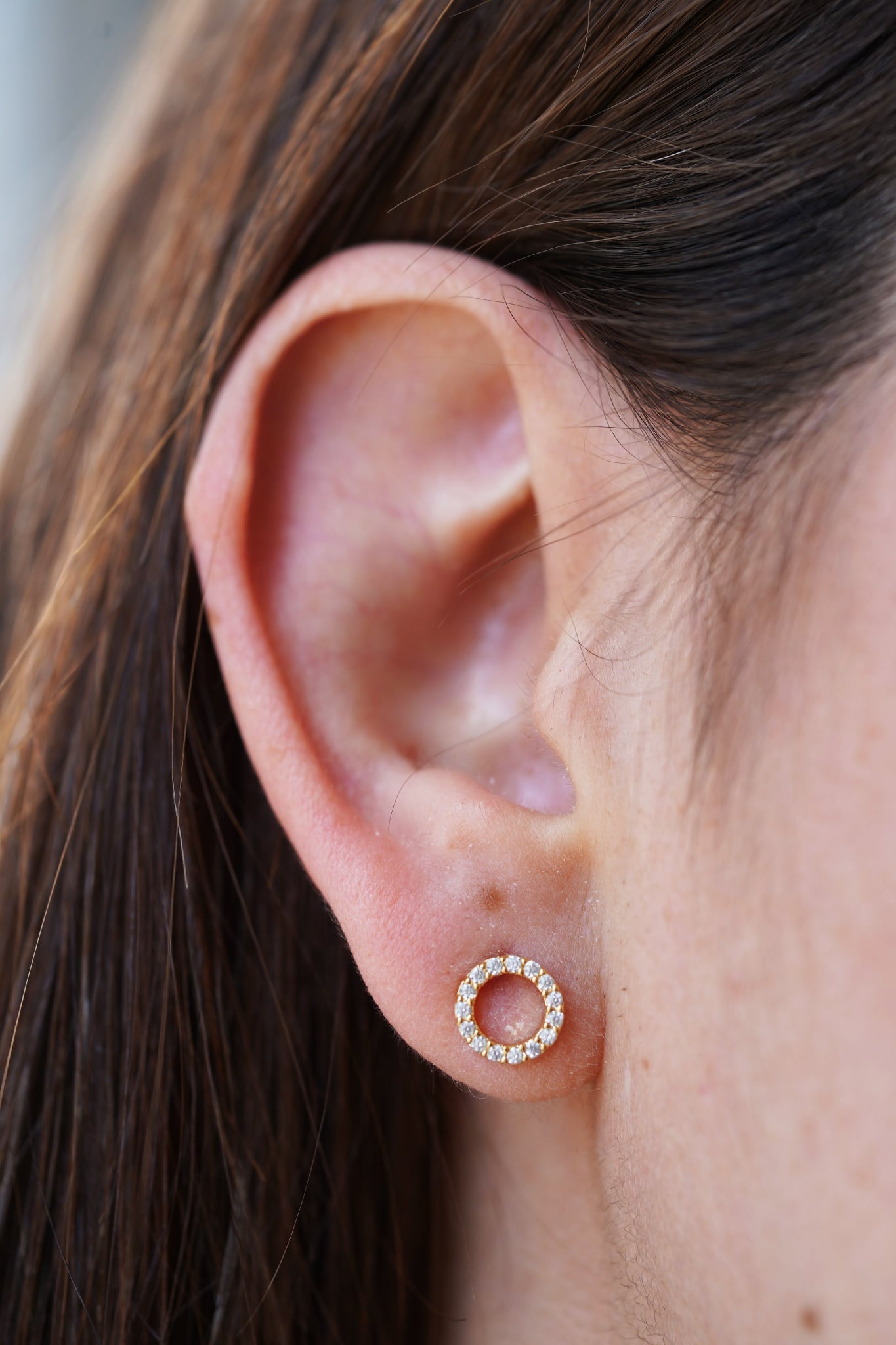 Elegant & Classic Zircon Ring Earrings – 22k Gold Plated-Waterproof