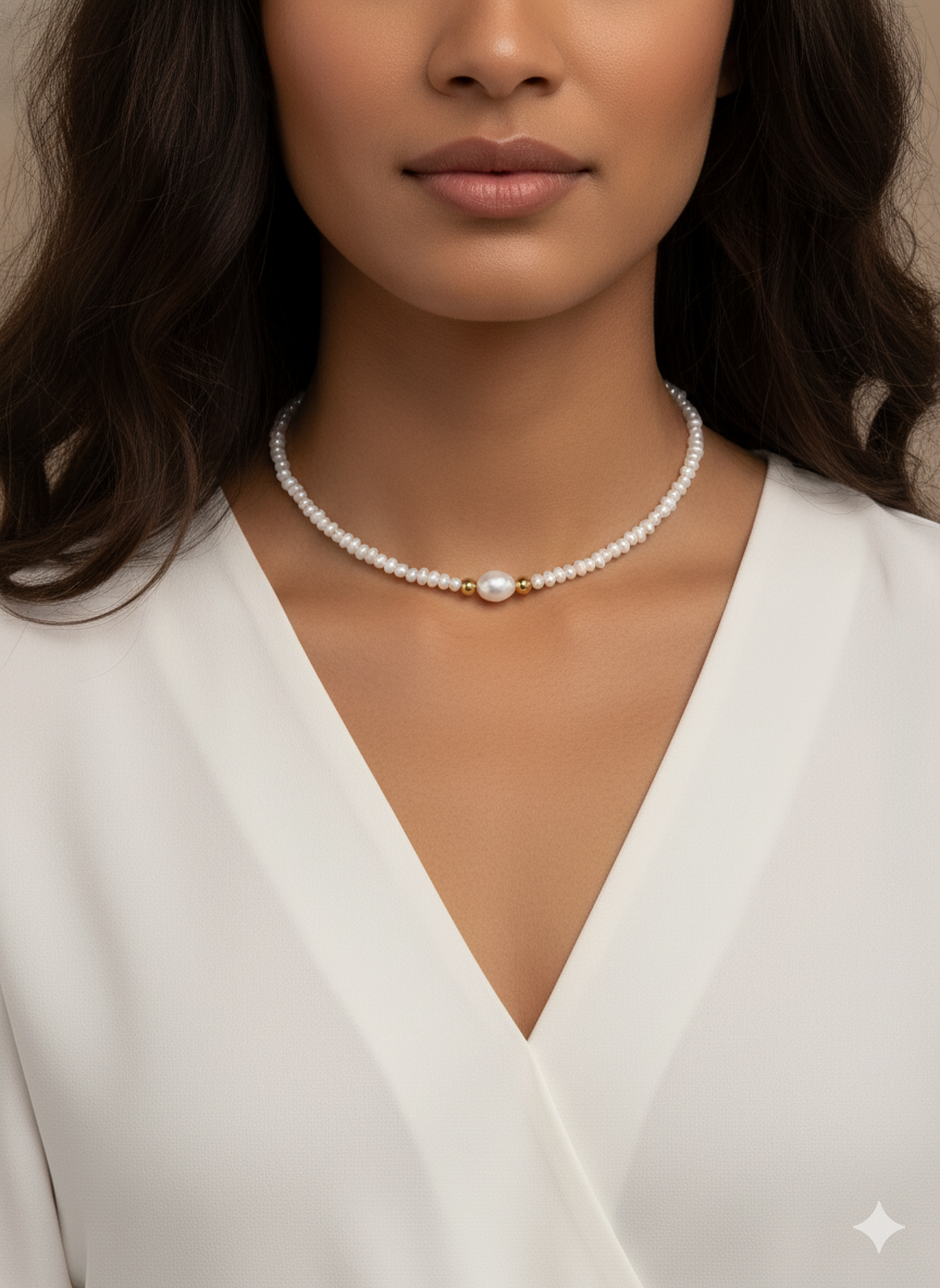 Mini Freshwater Pearl Necklace – 3mm