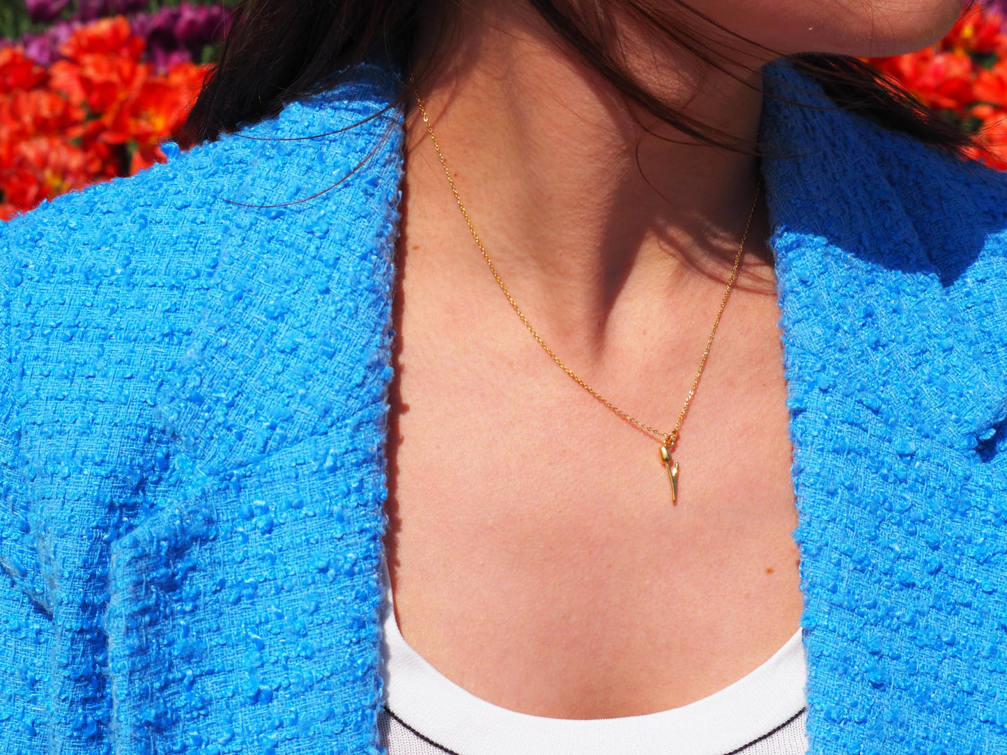 Tulip Pendant Necklace Gold Plated 22k
