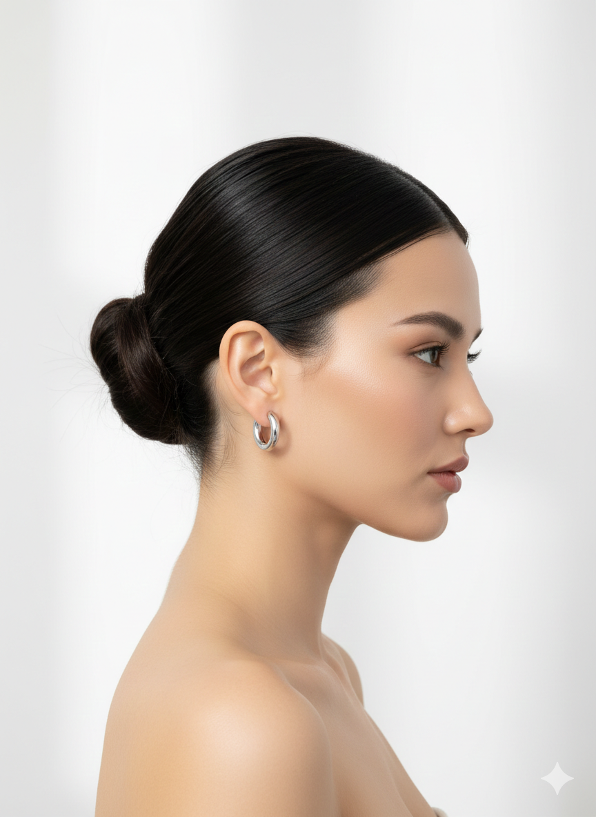 Classic Silver Huggie Earrings – Silver Plated