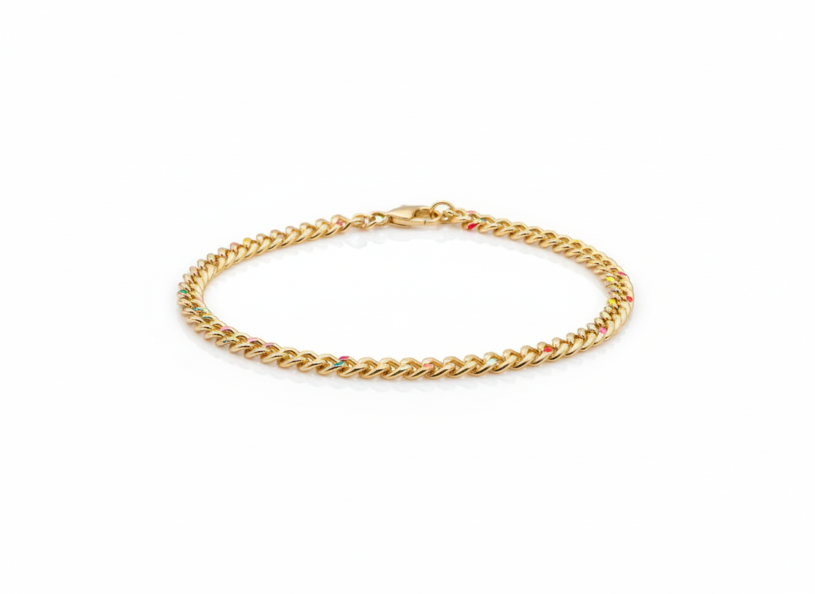 Necklace Chain with colors Gold plated 18k