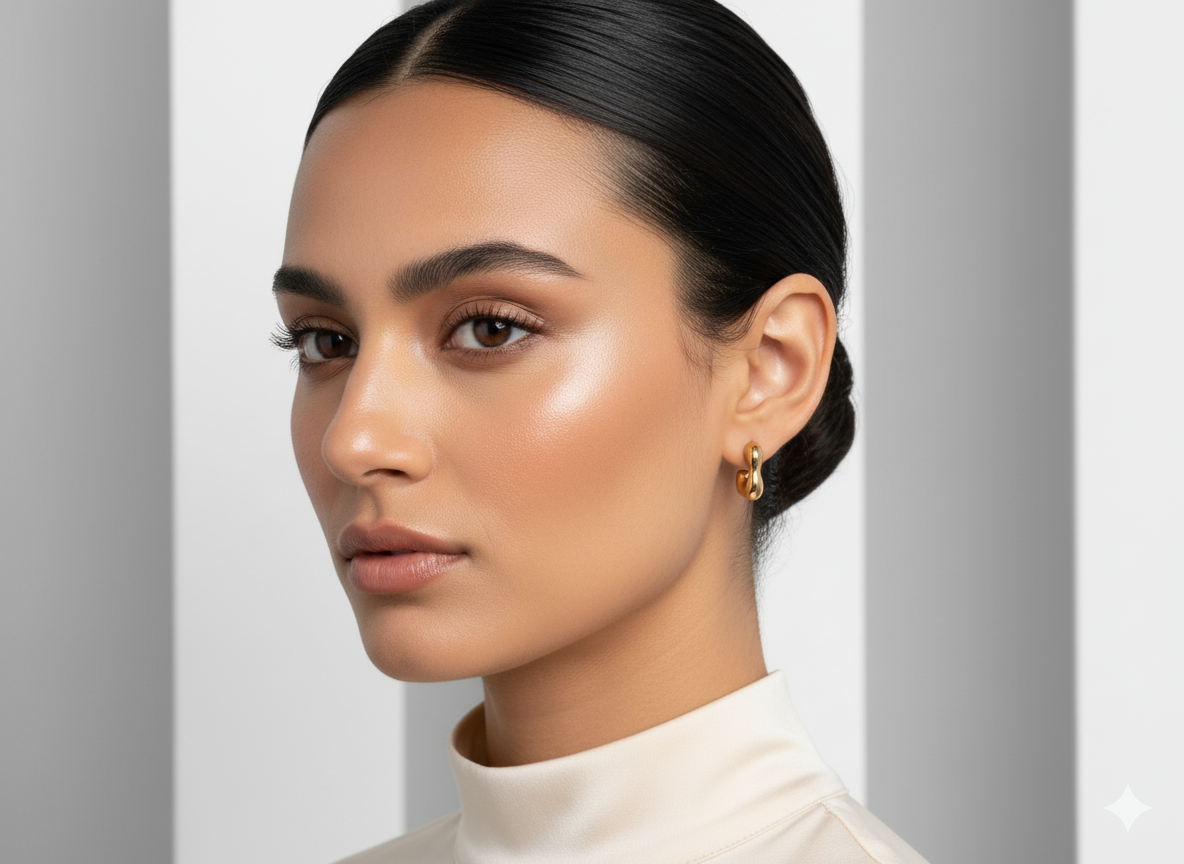 Elegant Hoops Bones Earrings - Gold Plated 18k