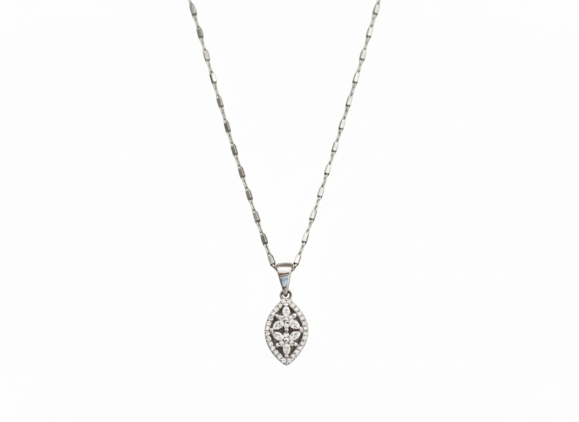 Necklace Pendant with Zirconia – Sterling Silver 925